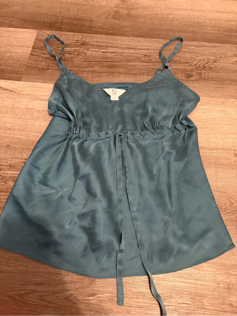 Apt. 9 Teal Satin Spaghetti Strap Tank